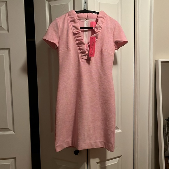 Pink and white striped ruffle dress BNWT - Picture 5 of 6